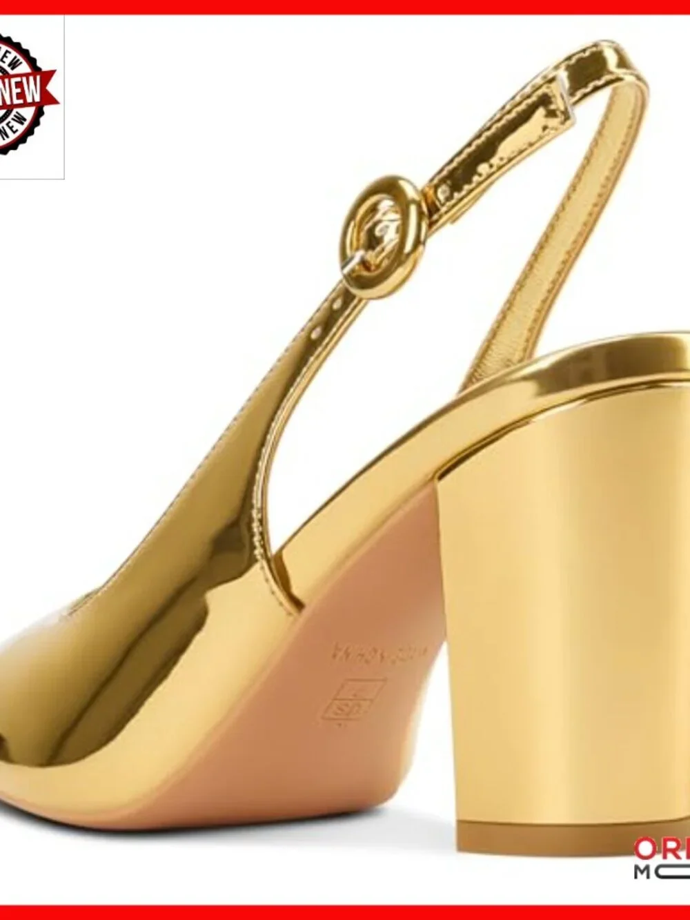Pointed Toe Slingback Pumps 3.2 Inch Chunky Block Heel Slip-On Dress Shoes